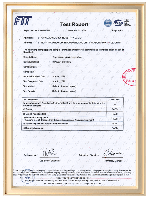 certificat de HUAREY - fabricant de produits ménagers en plastique